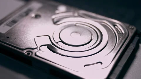 Hard disk drive close up stock footage. Showing the underside of an HDD drive Stock Footage 144450537
