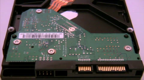 Hard Disk Drive closeup 7 Zoom Stock Footage 581241