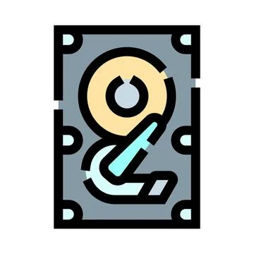 Hard disk drive color icon representing data storage Stock Illustration