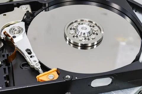 Hard disk drive for computer concept Working data storage Foto stock