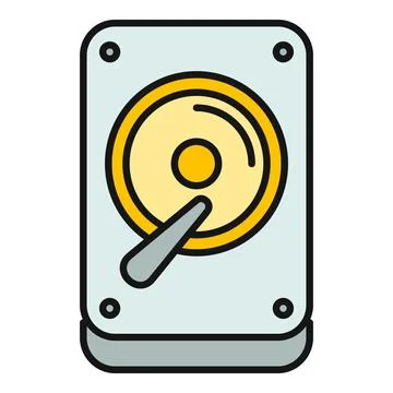 Hard disk drive data storage computer hardware icon Illustrazione stock