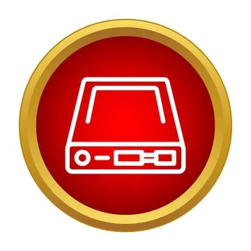 Hard disk drive data storage red icon Stock Illustration