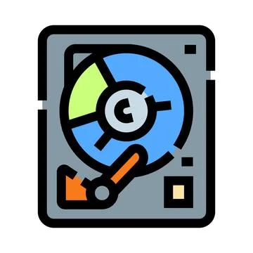 Hard disk drive data storage computer hardware icon Stock Illustration