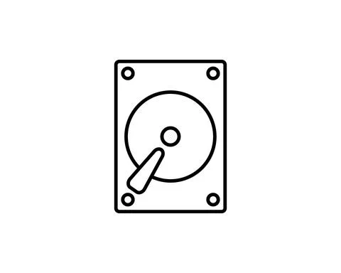 Hard Disk Drive, Hardware HDD Storage. Flat Vector Icon illustration. Simple  Stock Illustration