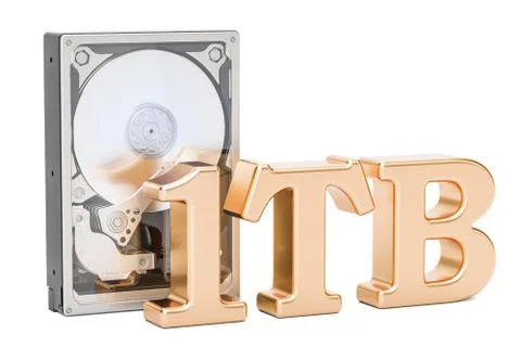 Hard Disk Drive (HDD), 1 TB. 3D rendering イラスト素材