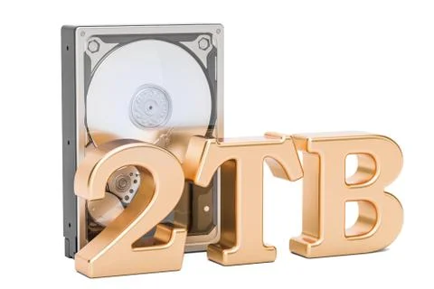 Hard Disk Drive (HDD), 2 TB. 3D rendering Stockillustratie