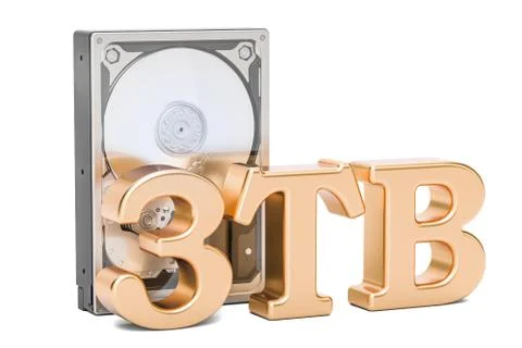 Hard Disk Drive (HDD), 3 TB. 3D rendering Illustrazione stock