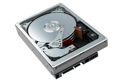Hard Disk Drive, HDD. 3D rendering Illustrazione stock