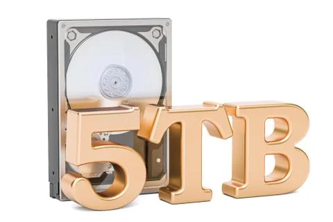 Hard Disk Drive (HDD), 5 TB. 3D rendering Illustrazione stock