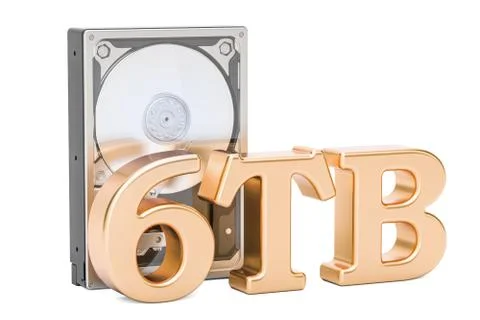 Hard Disk Drive (HDD), 6 TB. 3D rendering イラスト素材