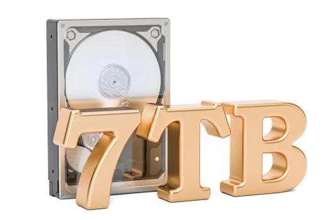 Hard Disk Drive (HDD), 7 TB. 3D rendering イラスト素材