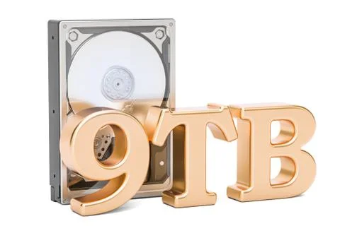 Hard Disk Drive (HDD), 9 TB. 3D rendering Illustrazione stock