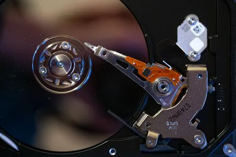 Hard disk drive HDD of a computer or laptop . computer technology and equipment Stock Photos