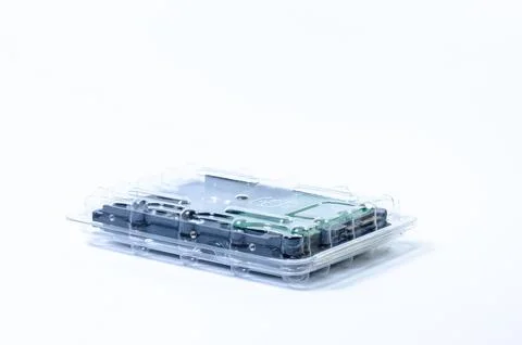 Hard disk drive HDD of different size isolated on white. Stock Photos