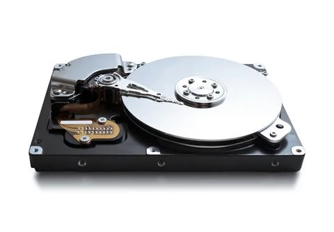 Hard disk drive HDD isolated on white background with soft shadow Stock Photos