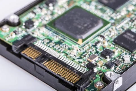 Hard disk drive HDD, SATA port Stock Photos
