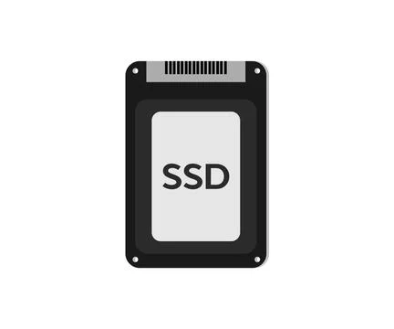 Hard disk drive hdd, solid state drive ssd and ssd m2 logo design. Stock Illustration