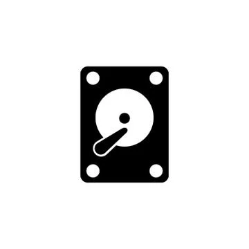 Hard Disk Drive, HDD Storage Flat Vector Icon Stock Illustration