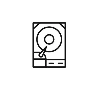 Hard disk drive icon outline collection in black Stock Illustration
