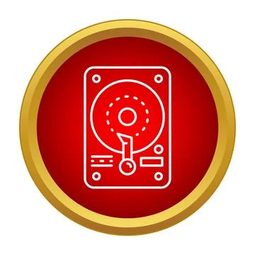 Hard disk drive icon representing data storage technology Stock Illustration