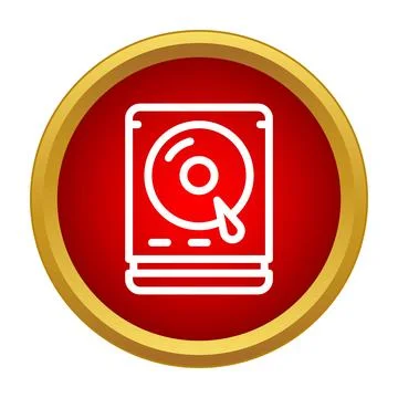 Hard disk drive icon representing data storage technology Stock Illustration