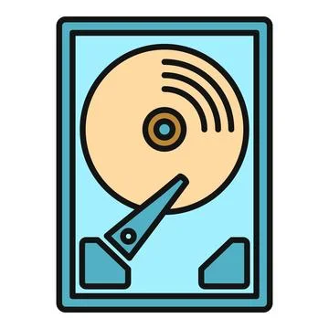 Hard disk drive icon storing digital data Stock Illustration