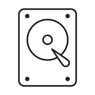 Hard disk drive icon vector hdd sign for graphic design, logo, website, socia Stock Illustration