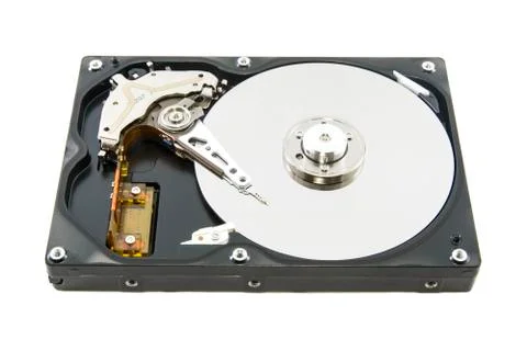Hard disk drive isolated on white background Foto stock