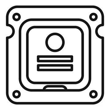 Hard disk drive line icon illustration Stock Illustration