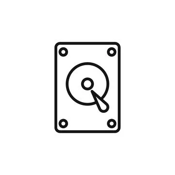 Hard disk drive logo sign vector outline Stock Illustration