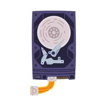 Hard Disk Drive as Personal Computer Accessory and Component for Repair Vector Stock Illustration