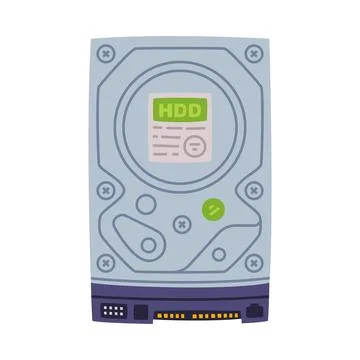 Hard Disk Drive as Personal Computer Accessory and Component for Repair Vector Stock Illustration