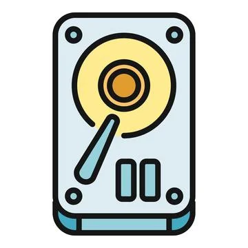 Hard disk drive preserving digital information backup icon Stock Illustration