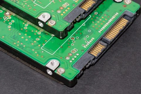 Hard disk drive sata controller connection interface Stock Photos