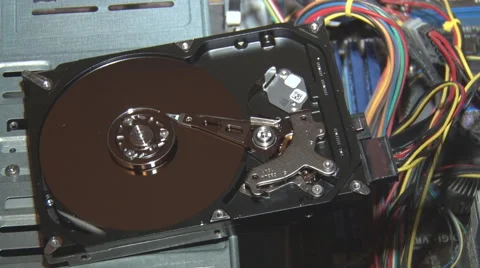 Hard Disk Drive to Spin up and Stops 2 Stock Footage 59775481