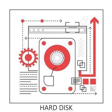 Hard disk drive storage Stock Illustration