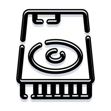 Hard disk drive storage technology computer hardware icon Stock Illustration