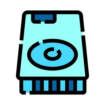 Hard disk drive storing digital information technology concept Stock Illustration