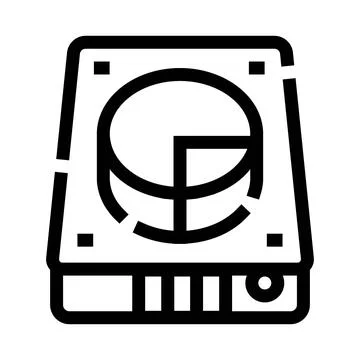 Hard disk drive storing digital data concept イラスト素材