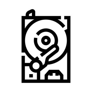 Hard disk drive storing digital data technology Stock Illustration