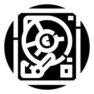 Hard disk drive storing digital data icon イラスト素材