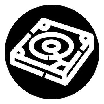 Hard disk drive storing digital information concept icon Stock Illustration