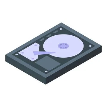 Hard disk drive storing information in isometric view Stock Illustration