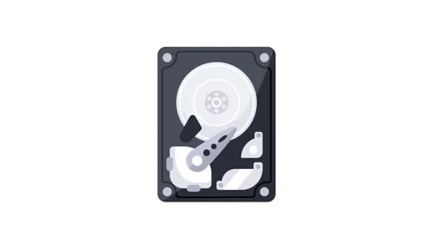Hard disk drive working and idle animation on white and green screen Stock Footage 310566879