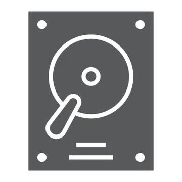 Hard disk glyph icon, electronic and device, hdd Stock Illustration