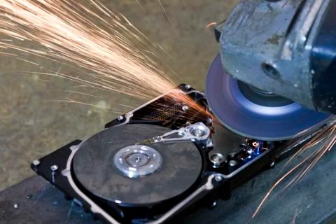 Hard disk grinding Stock Photos