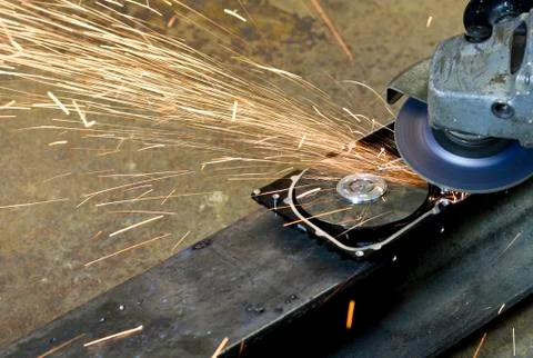 Hard disk grinding Stock Photos