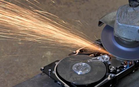 Hard disk grinding Stock Photos