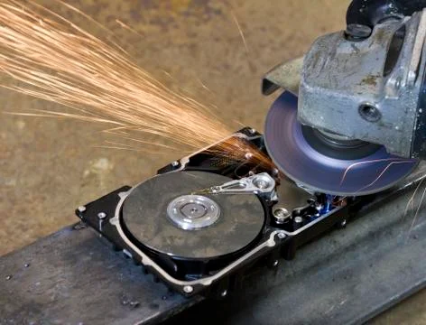 Hard disk grinding Stock Photos