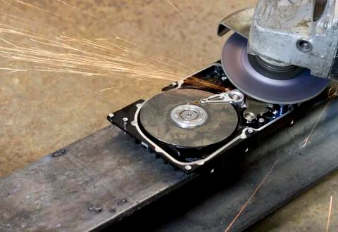 Hard disk grinding Stock Photos